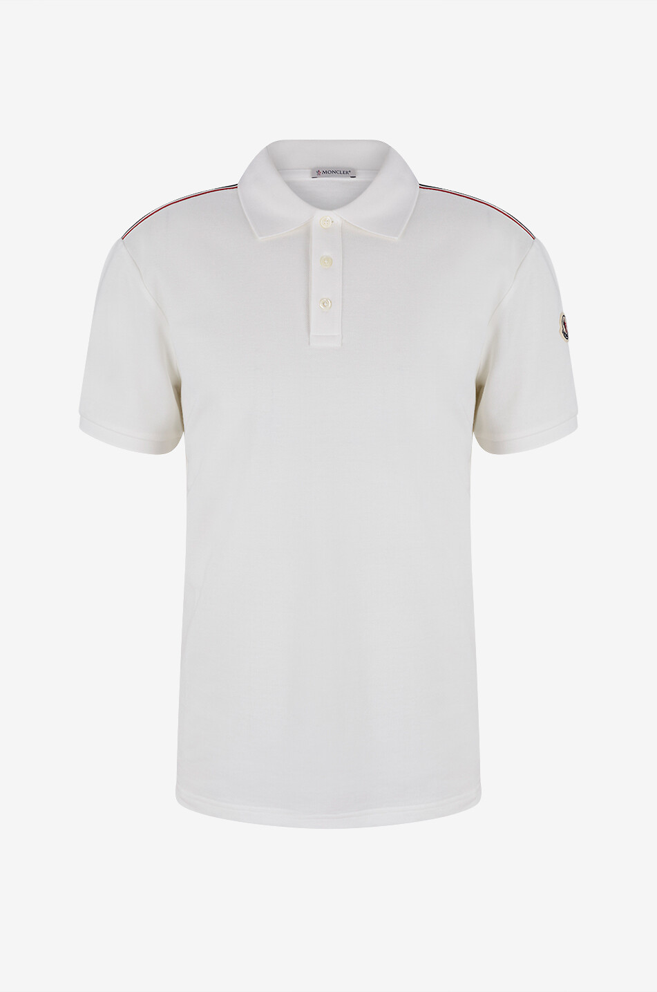 MONCLER Poloshirt aus Baumwollpiqué mit gesticktem Logo Herren WEISS 1