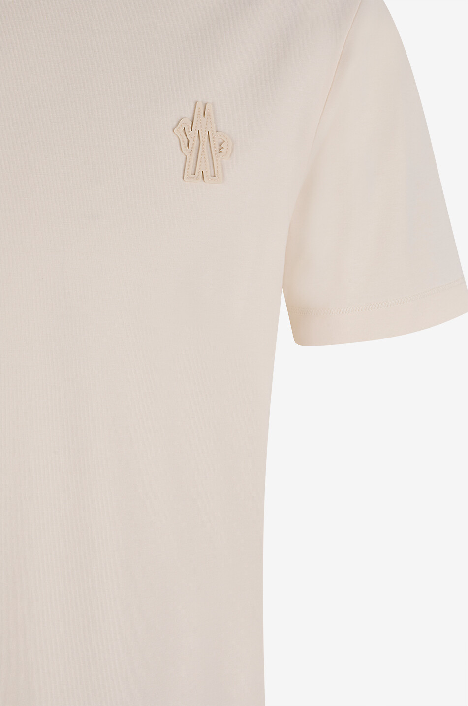 MONCLER GRENOBLE T-Shirt mit Rundhalsausschnitt aus Baumwolle mit gesticktem Logo Herren CREMEFARBEN 3