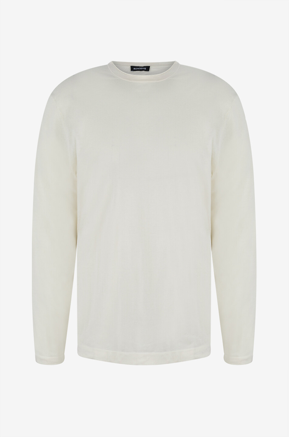 BONGENIE Crewneck jumper in cotton jersey Men EGGSHELL 1