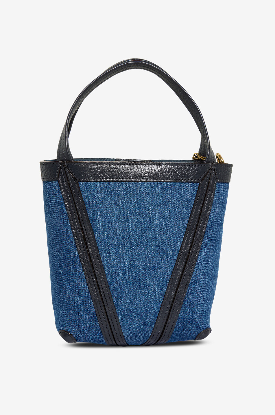 CHLOE Sac cabas en denim et cuir Chloé Spin Small Femme BLEU 3