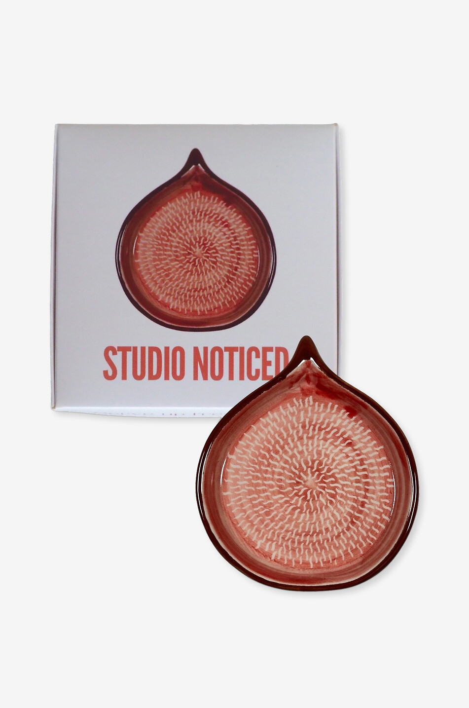 STUDIO NOTICED Plat en céramique en forme de figue Fig Maison ROUGE 1