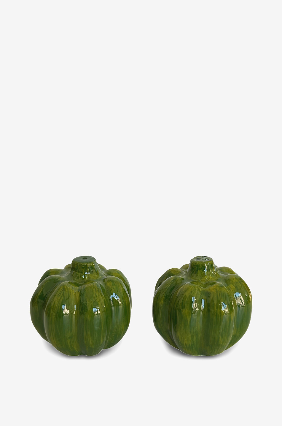 Salières et poivrières en métal en forme de poivron Green Pepper