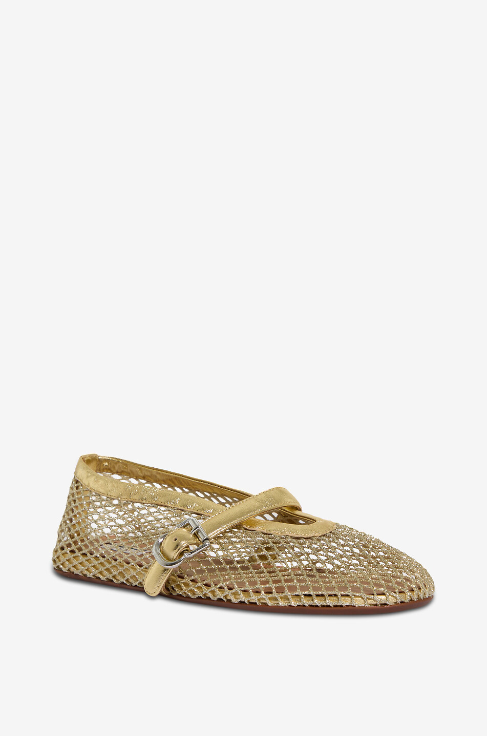 ALAÏA Lamé net ballet flats Women GOLDEN 1