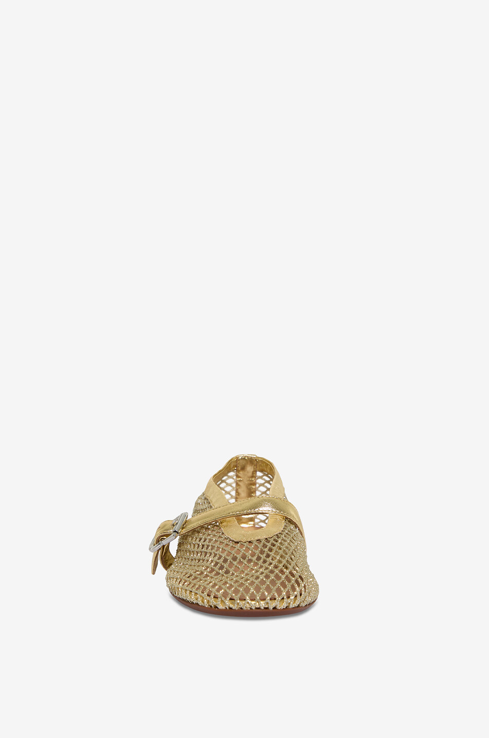 ALAÏA Lamé net ballet flats Women GOLDEN 2