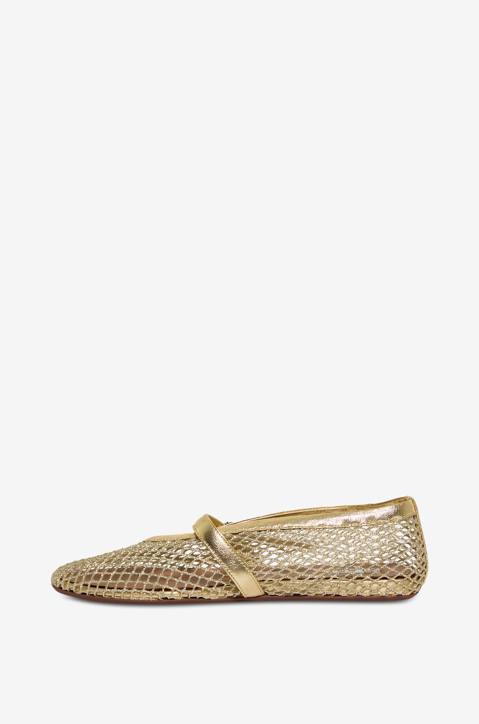 ALAÏA Lamé net ballet flats Women GOLDEN 3
