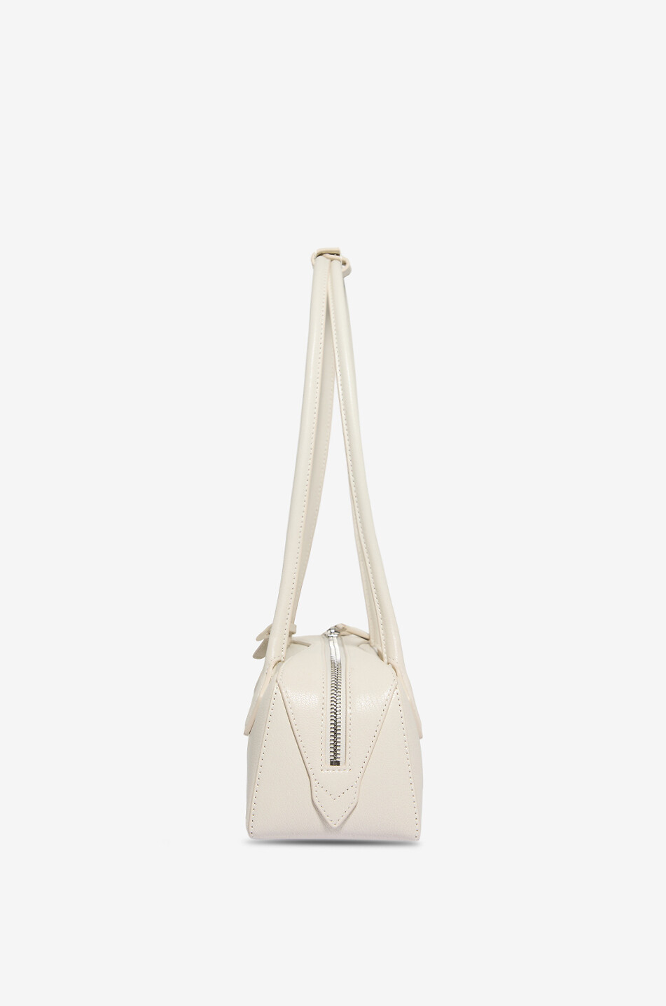 ALAÏA Le Teckel Medium smooth leather handbag Women EGGSHELL 4