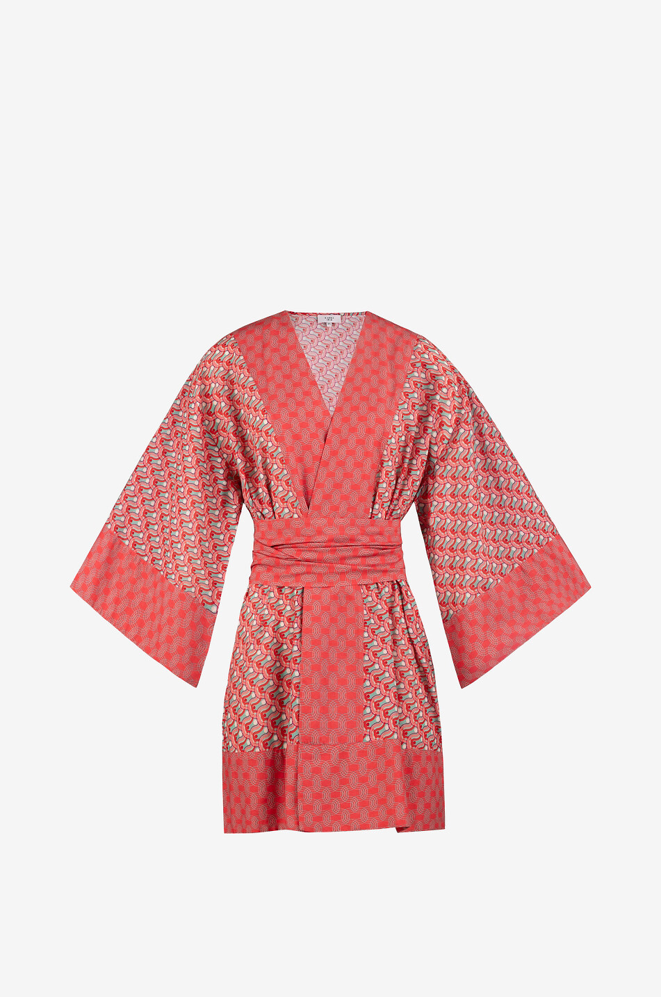 Kimono court à manches évasées en soie Osaka