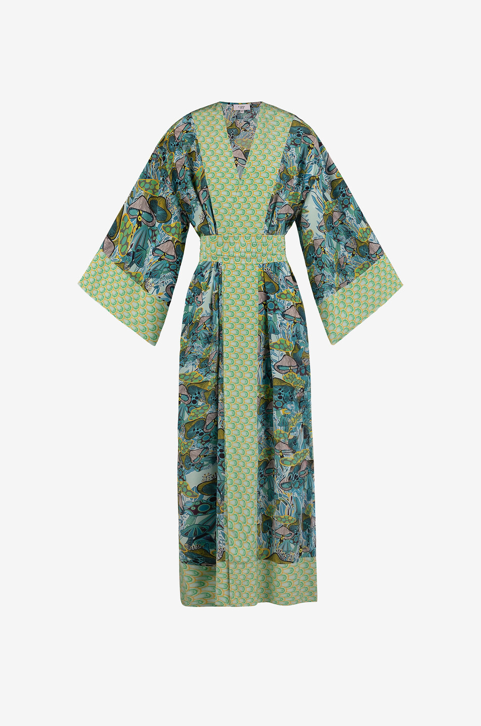 Kimono long à manches évasées en soie Kobe