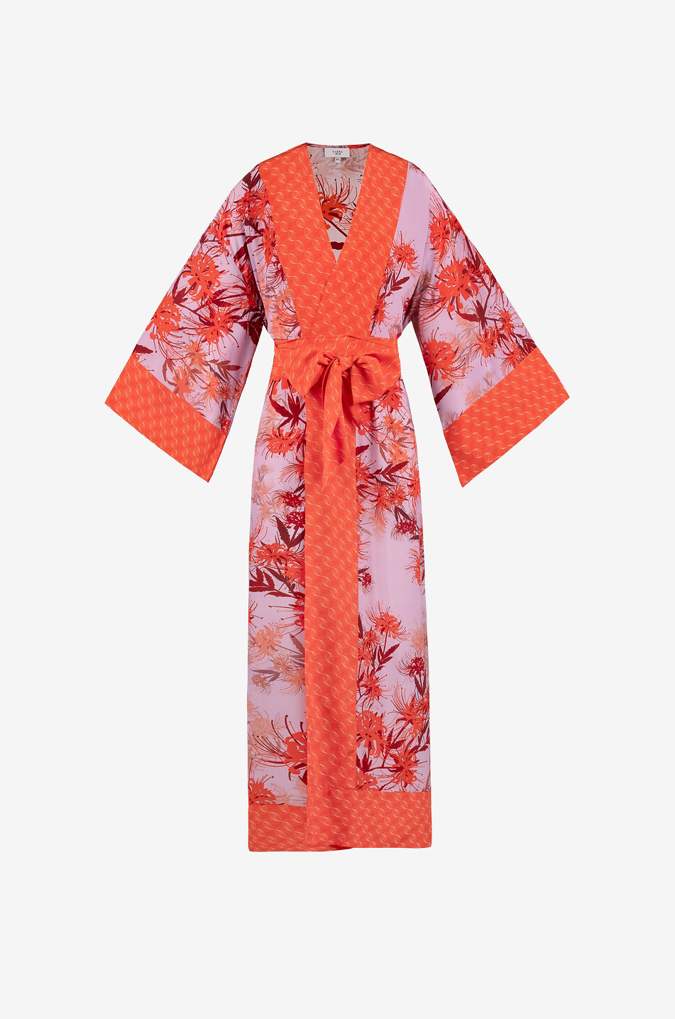 Kimono long à manches évasées en soie Kobe