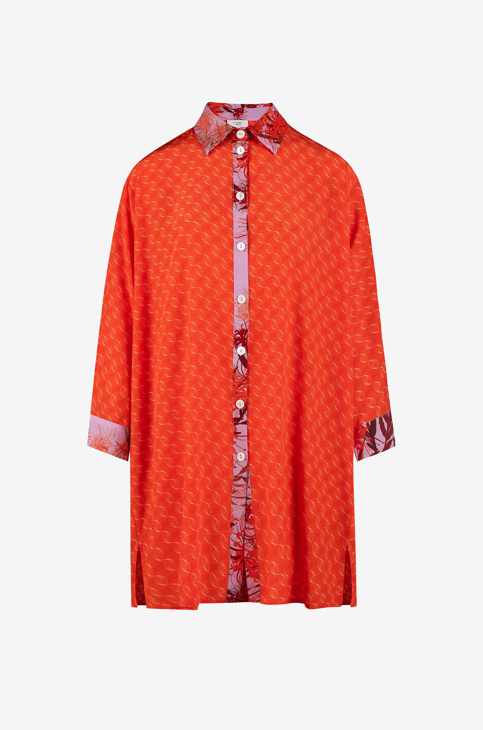 Chemise ample en soie imprimée Gifu