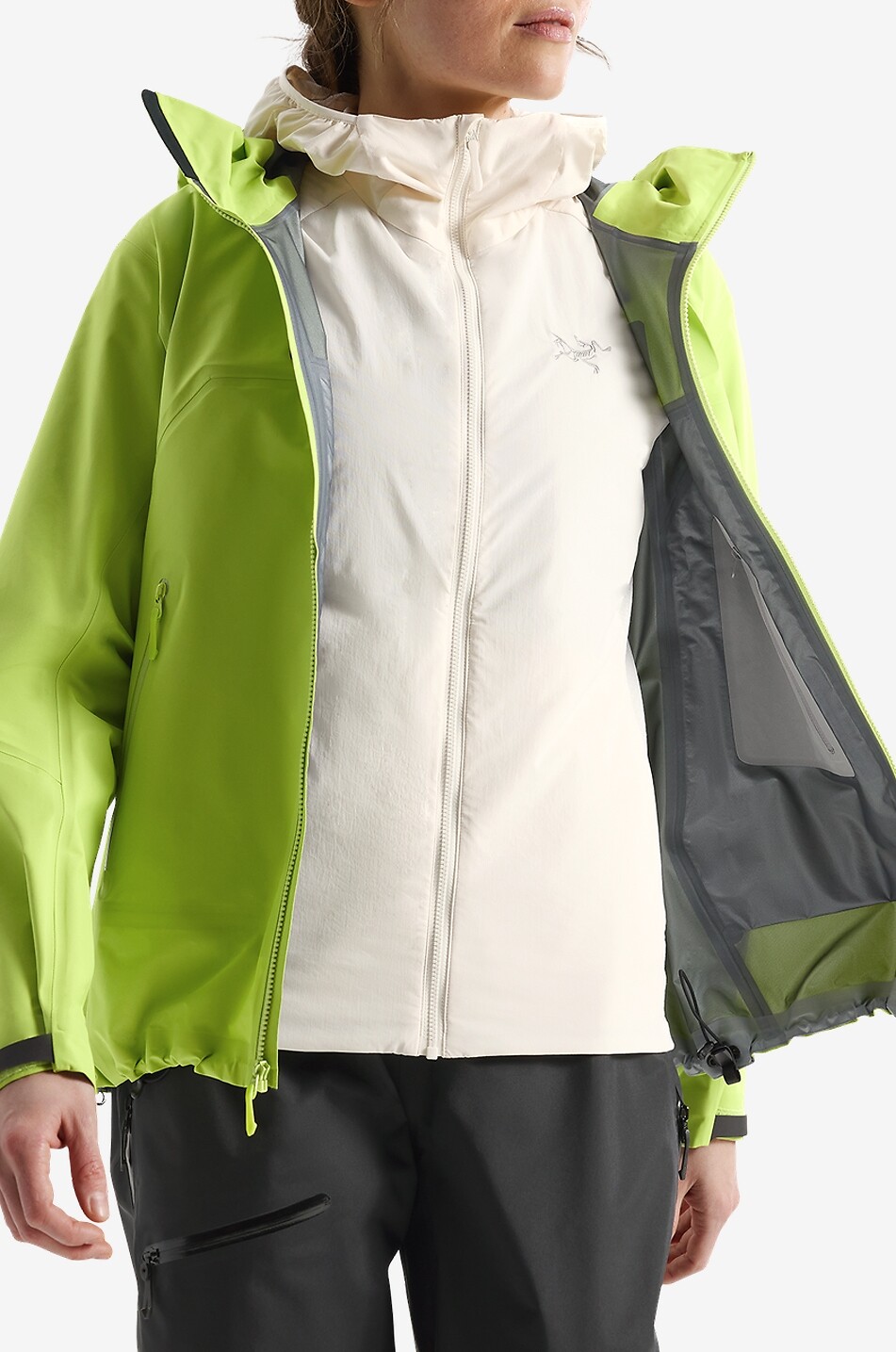 ARC'TERYX Atom Sl hooded fitted windproof jacket Women EGGSHELL 10