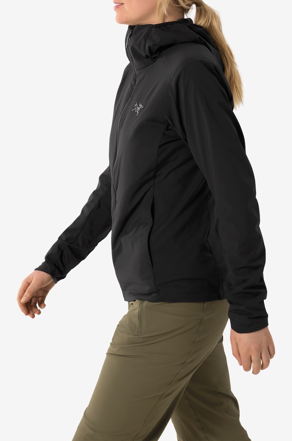 ARC'TERYX Atom Sl hooded fitted windproof jacket Women BLACK 4