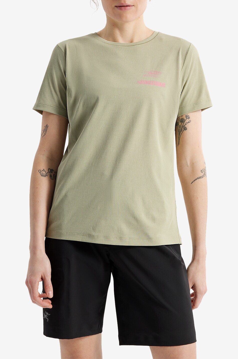 ARC'TERYX Sunna Speed Bird technical fabric crew-neck t-shirt Women LIGHT KHAKI 2