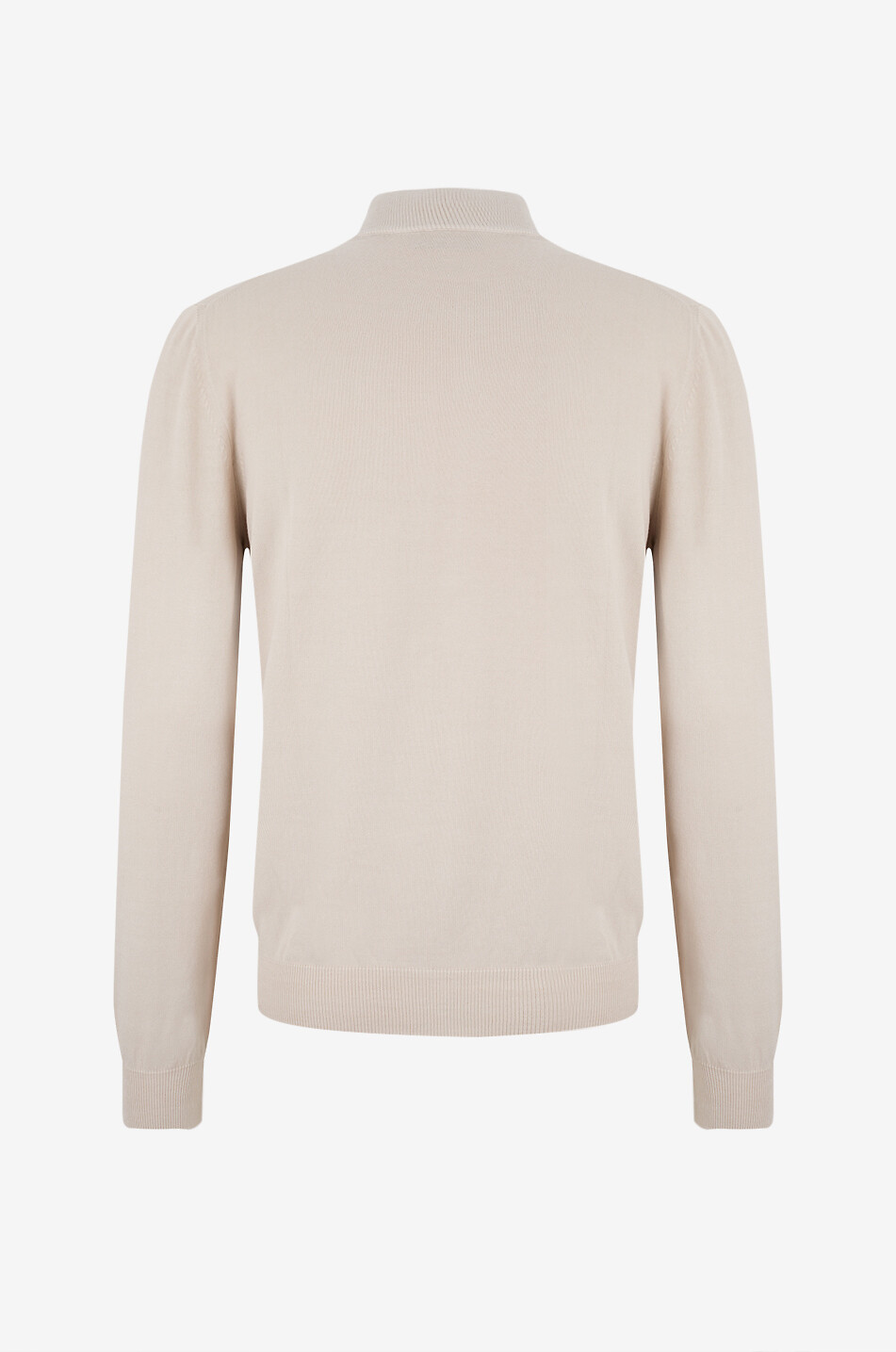 GRAN SASSO Zipped high-neck cotton cardigan Men Light beige 2