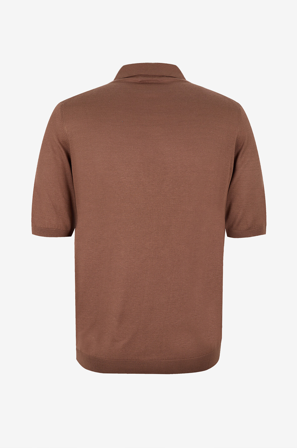 GRAN SASSO Polo à manches courtes en soie en maille fine Homme MARRON MOYEN 2