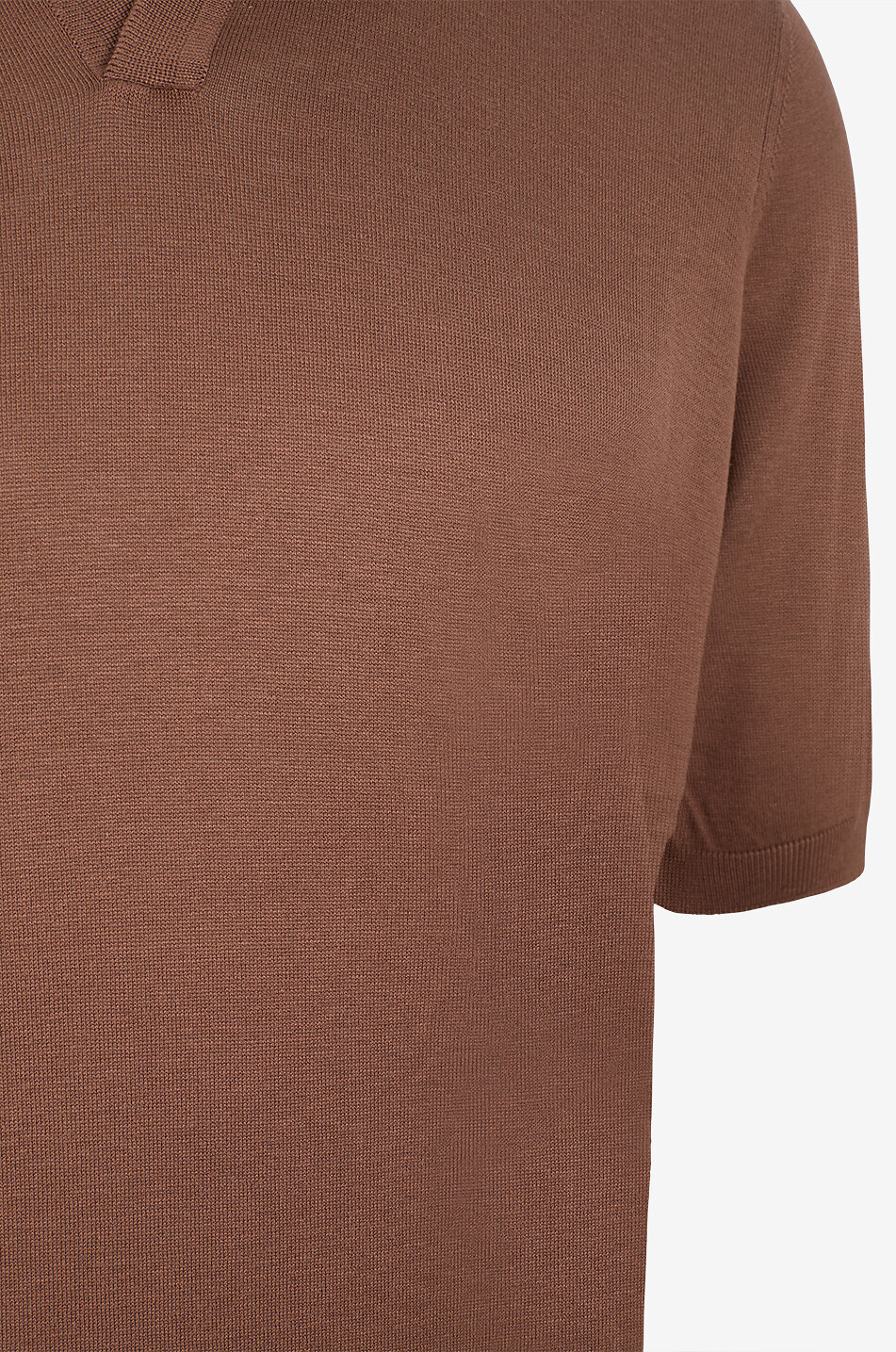 GRAN SASSO Polo à manches courtes en soie en maille fine Homme MARRON MOYEN 3
