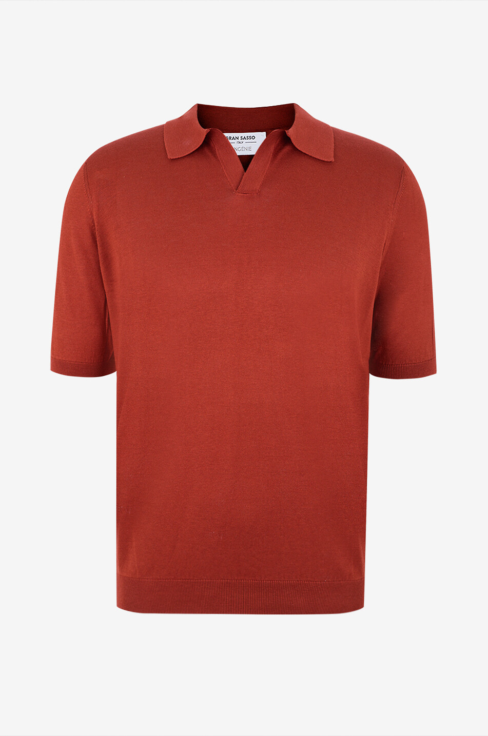 GRAN SASSO Polo à manches courtes en soie en maille fine Homme ORANGE MOYEN 1