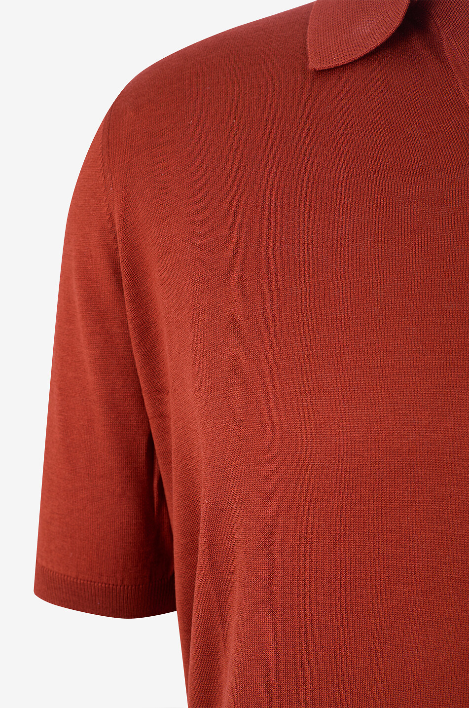 GRAN SASSO Polo à manches courtes en soie en maille fine Homme ORANGE MOYEN 3