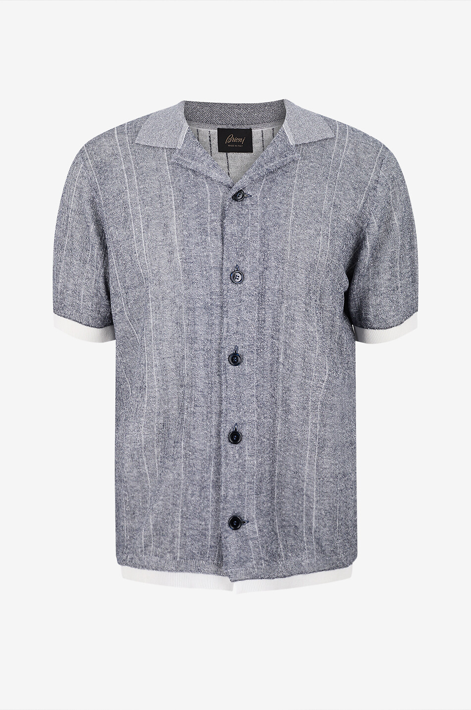 Hemd mit Kubakragen aus Leinenmischung Tubico