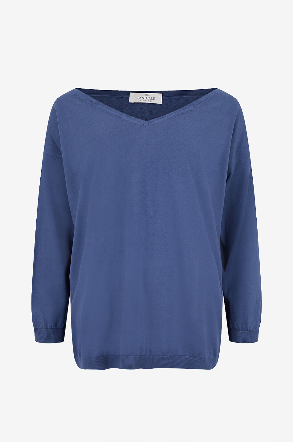 PANICALE Oversized V-neck cotton jumper Women BLUE 1