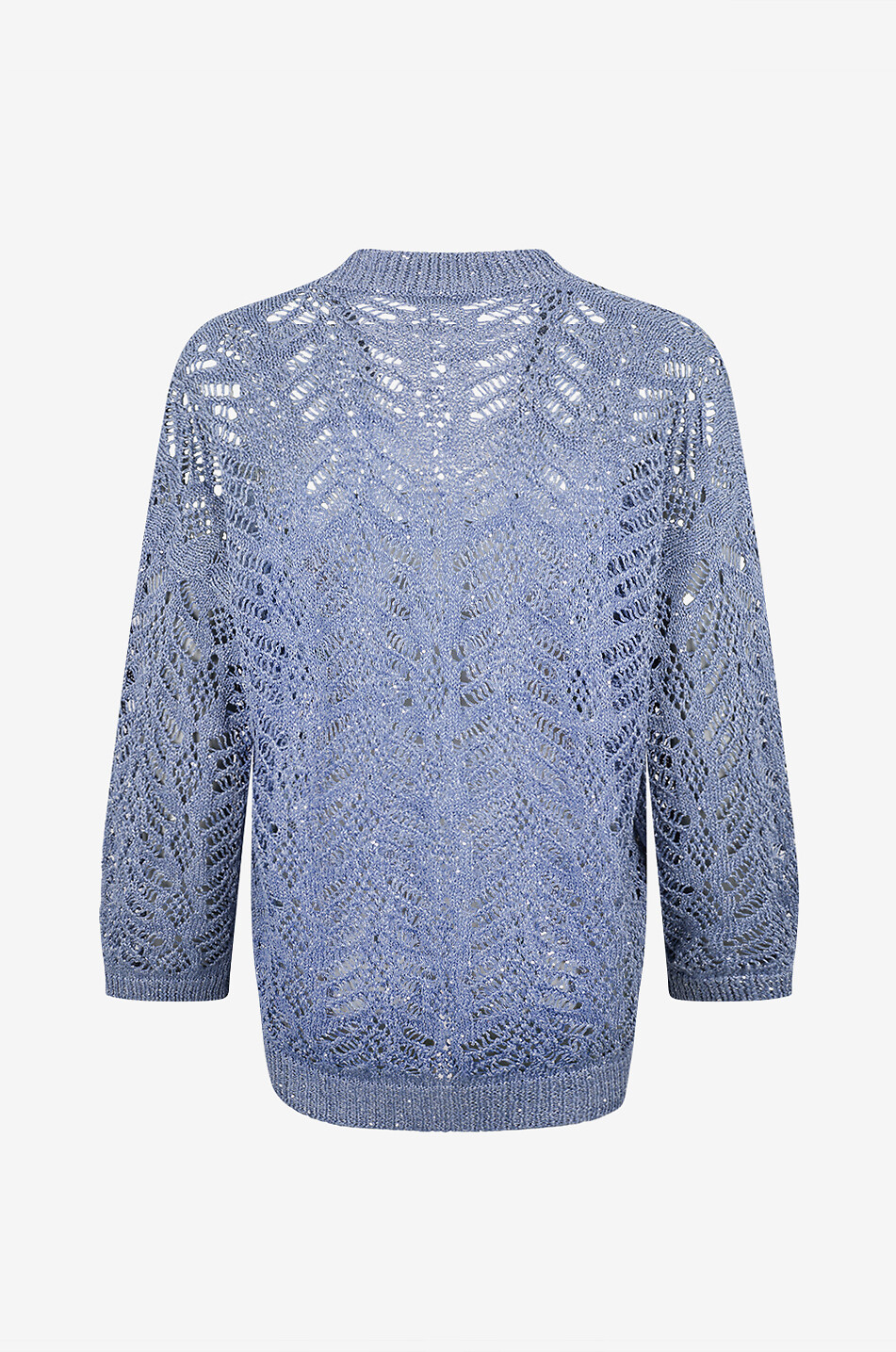 PANICALE Cardigan in open-knit mixed linen Women BLUE 2