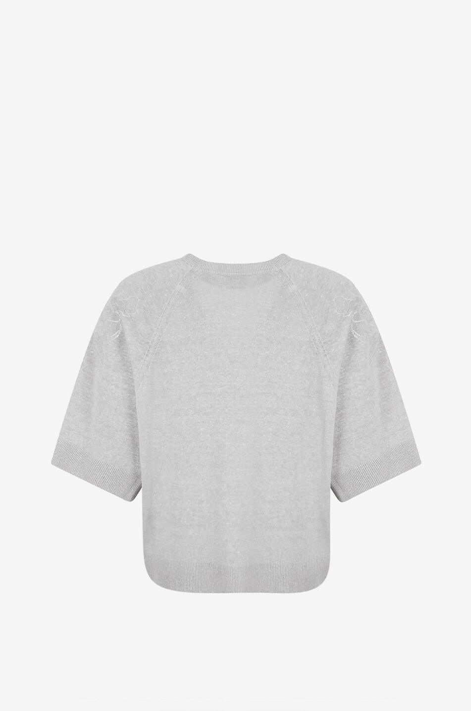 PANICALE Embroidered linen and cotton crewneck jumper Women GREY 2