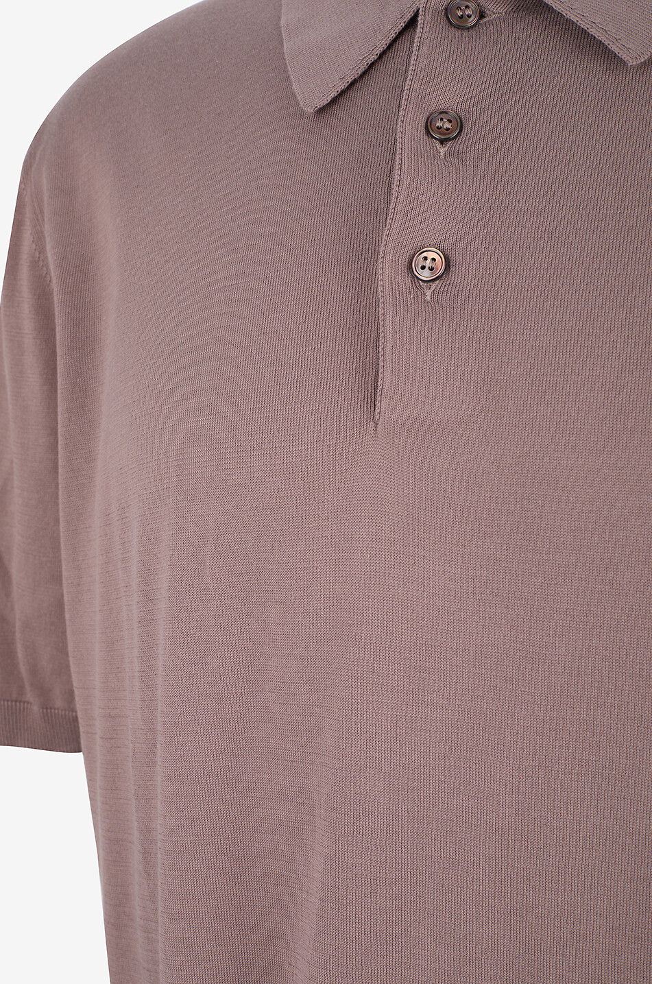 GRAN SASSO Kurzarm-Strick-Polohemd aus Baumwolle Tennis Herren MITTELBRAUN 3