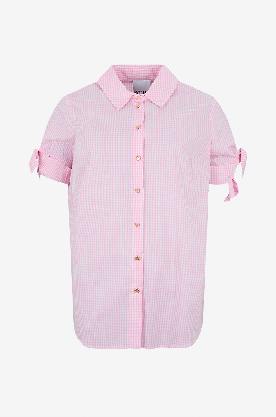 Chemise droite à motifs Vichy en coton Gynna