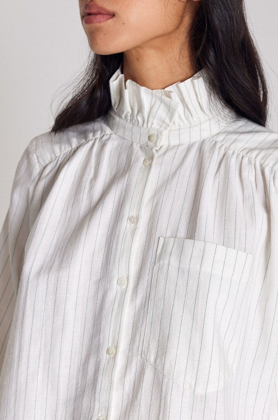 BALZAC PARIS Gestreifte weite Bluse mit Stehkragen Leonor Damen CREMEFARBEN 5