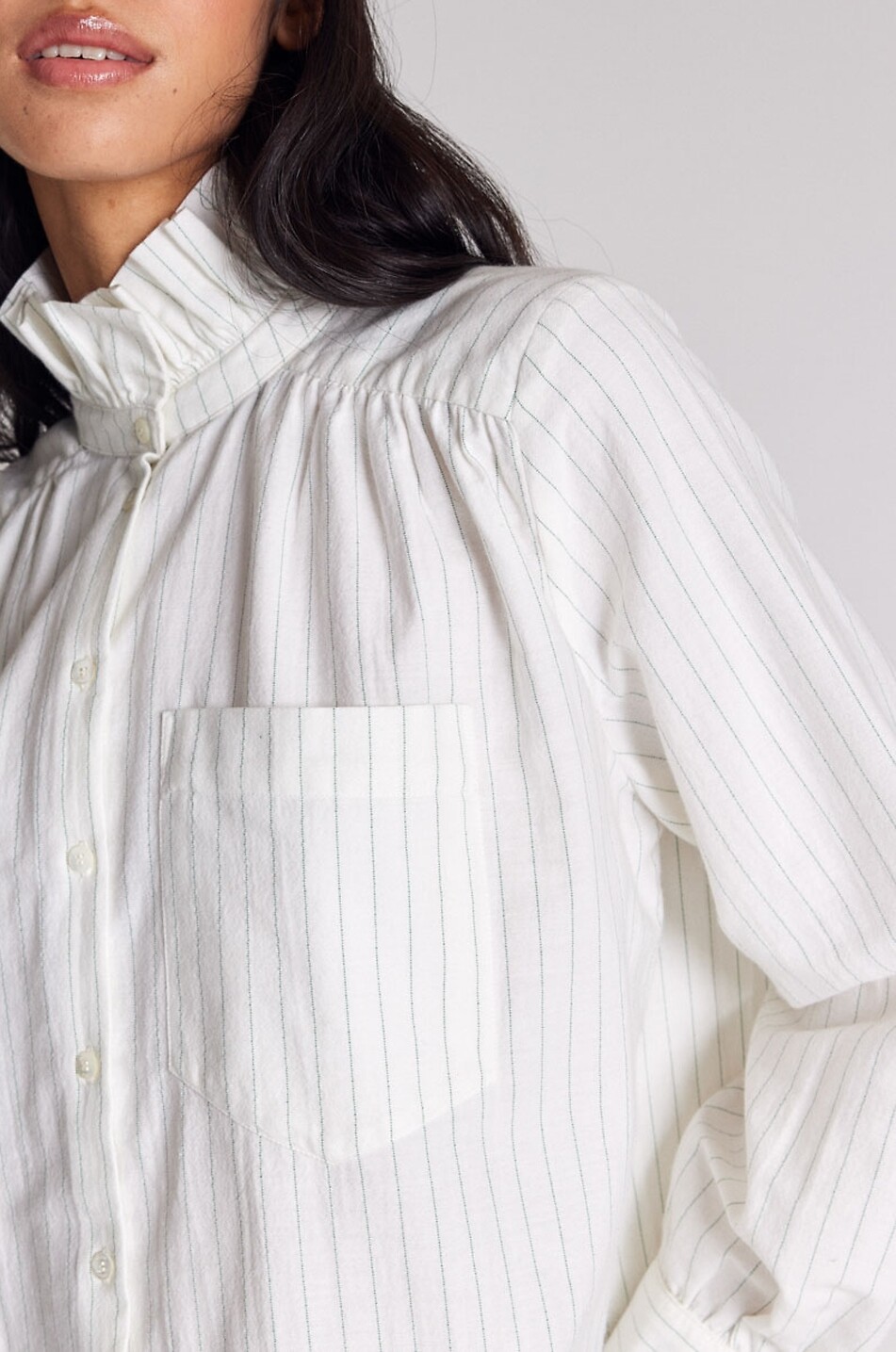 BALZAC PARIS Gestreifte weite Bluse mit Stehkragen Leonor Damen CREMEFARBEN 7