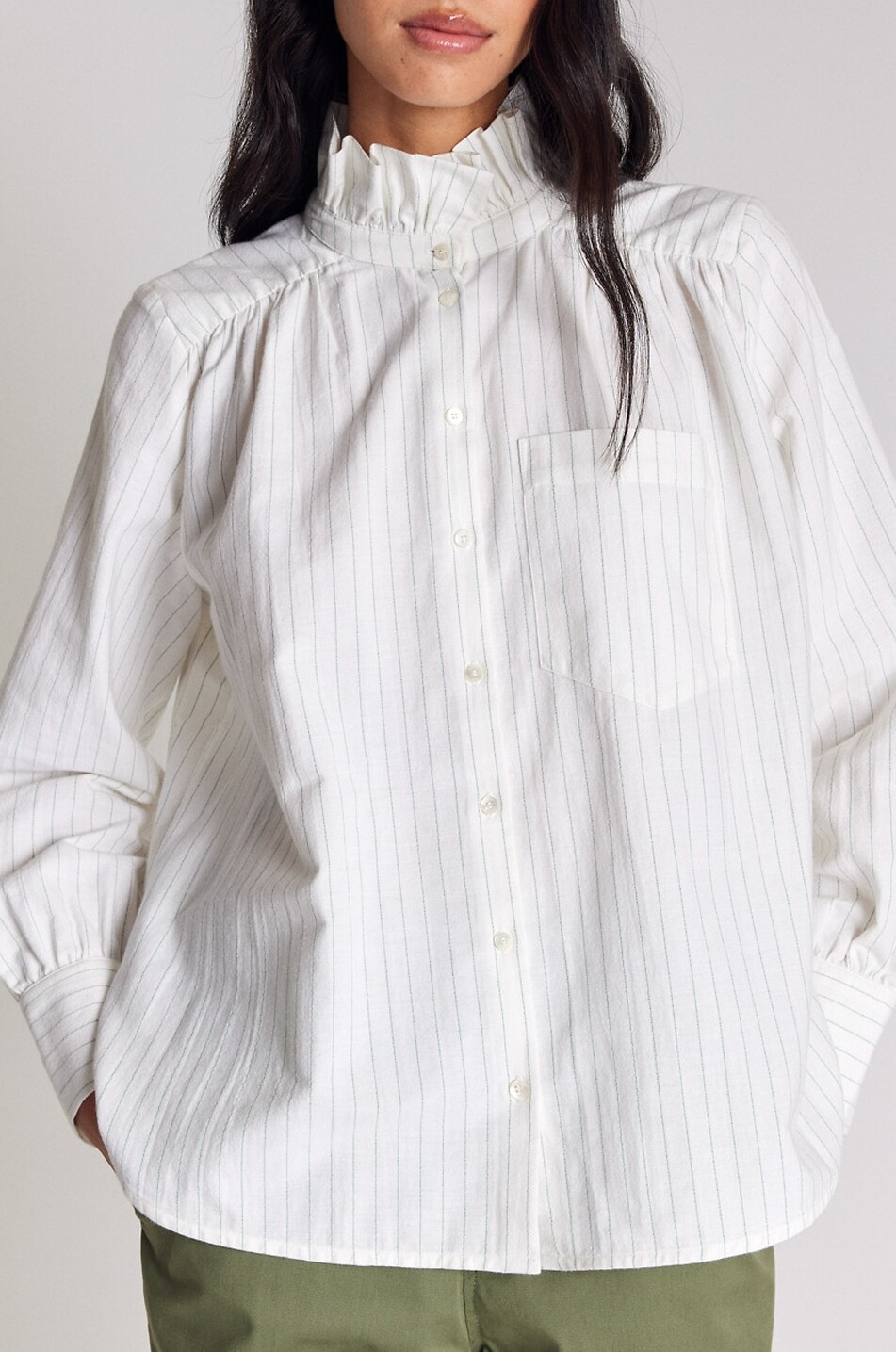 BALZAC PARIS Gestreifte weite Bluse mit Stehkragen Leonor Damen CREMEFARBEN 8