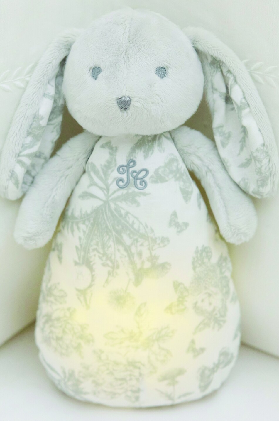 TARTINE ET CHOCOLAT Peluche veilleuse musicale Augustin le Lapin Bébé GRIS CLAIR 6