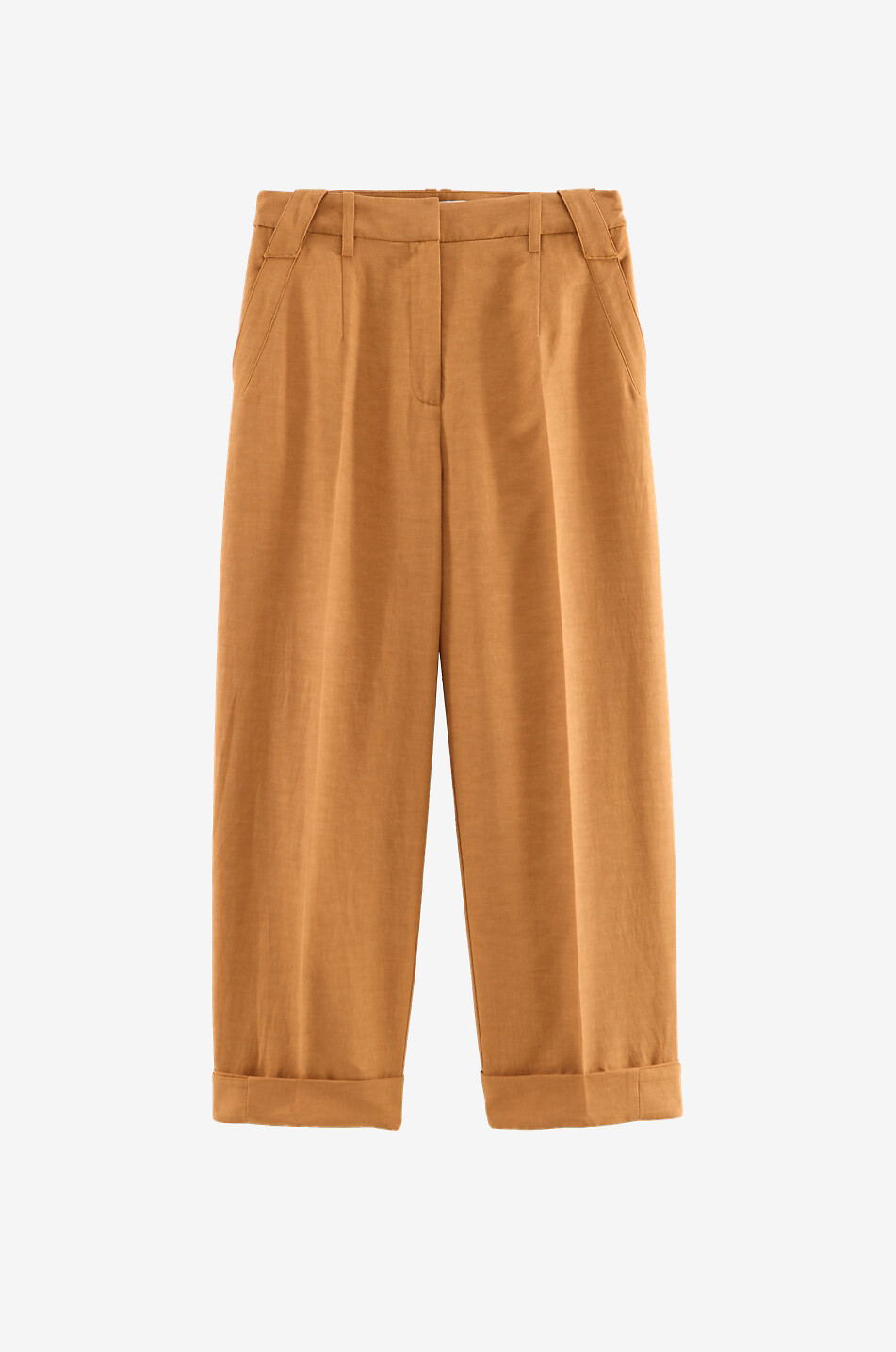 Pantalon arrondi ample en lin et coton Tristan