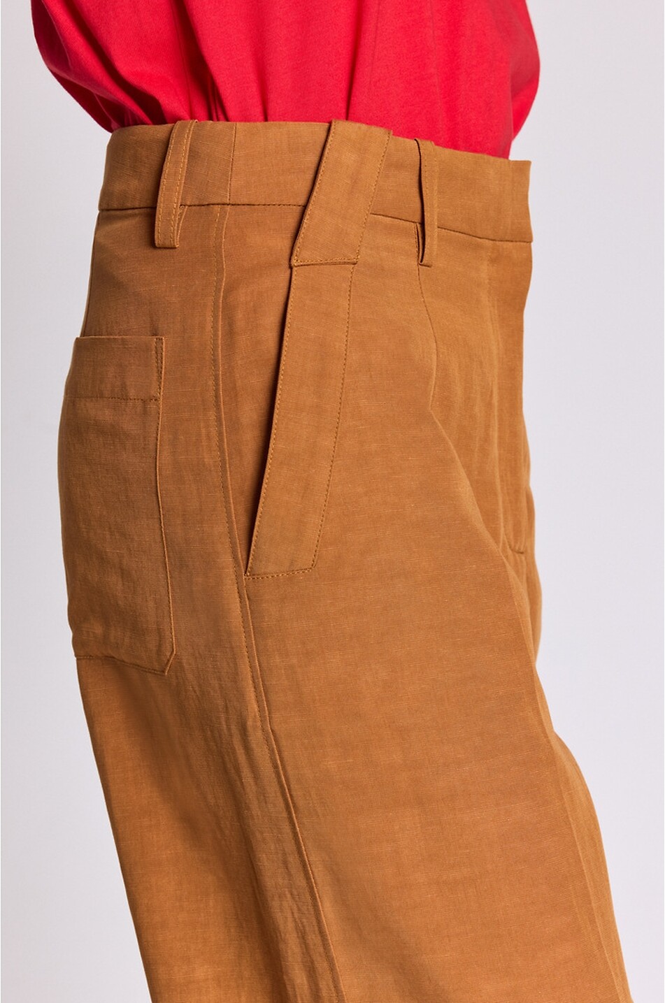 BALZAC PARIS Pantalon arrondi ample en lin et coton Tristan Femme MARRON 4