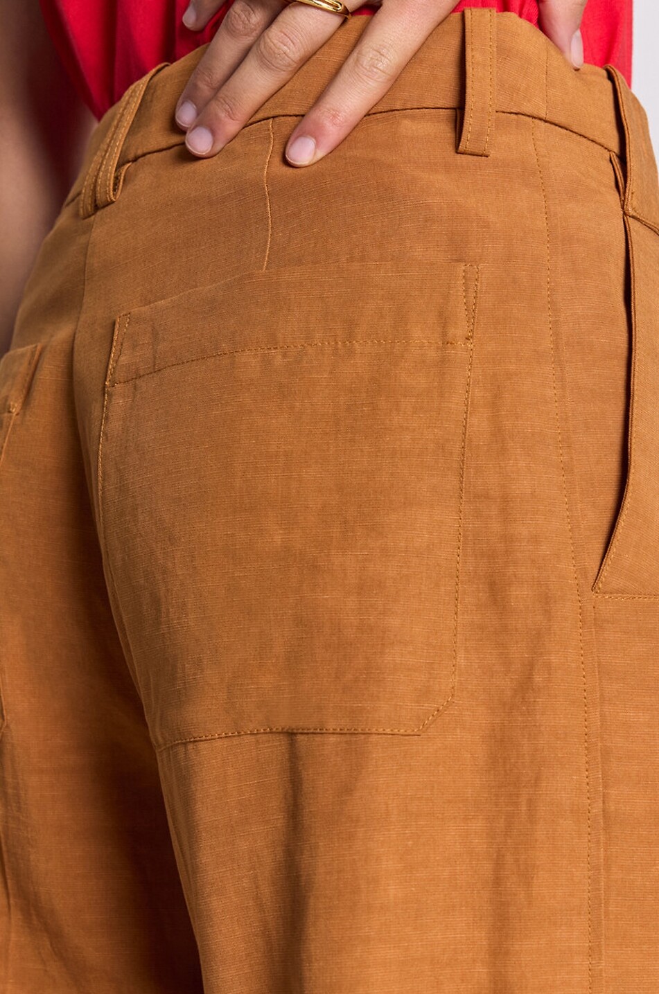 BALZAC PARIS Pantalon arrondi ample en lin et coton Tristan Femme MARRON 7