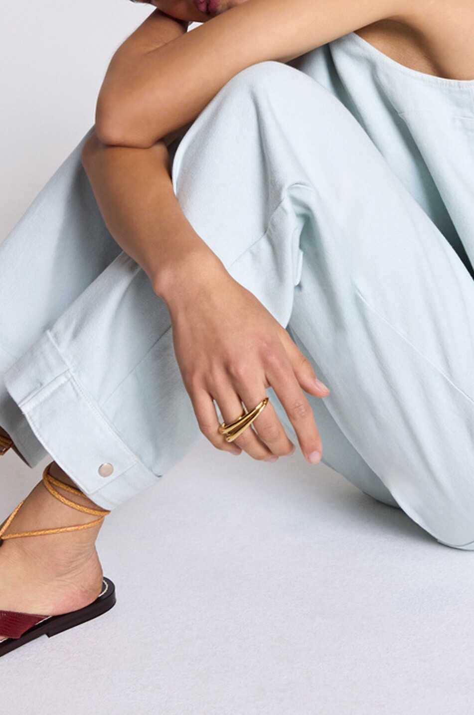 BALZAC PARIS Pantalon ample à pinces en coton Tristan Femme BLEU CLAIR 4