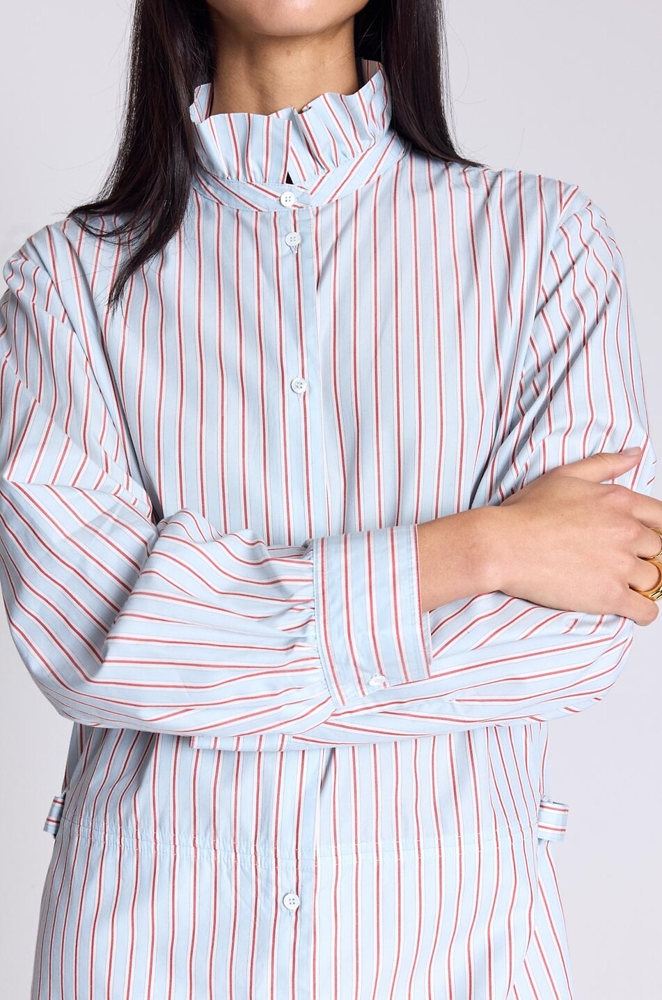 BALZAC PARIS Carmen striped popeline mini shirt dress Women MULTI COLOURED 4