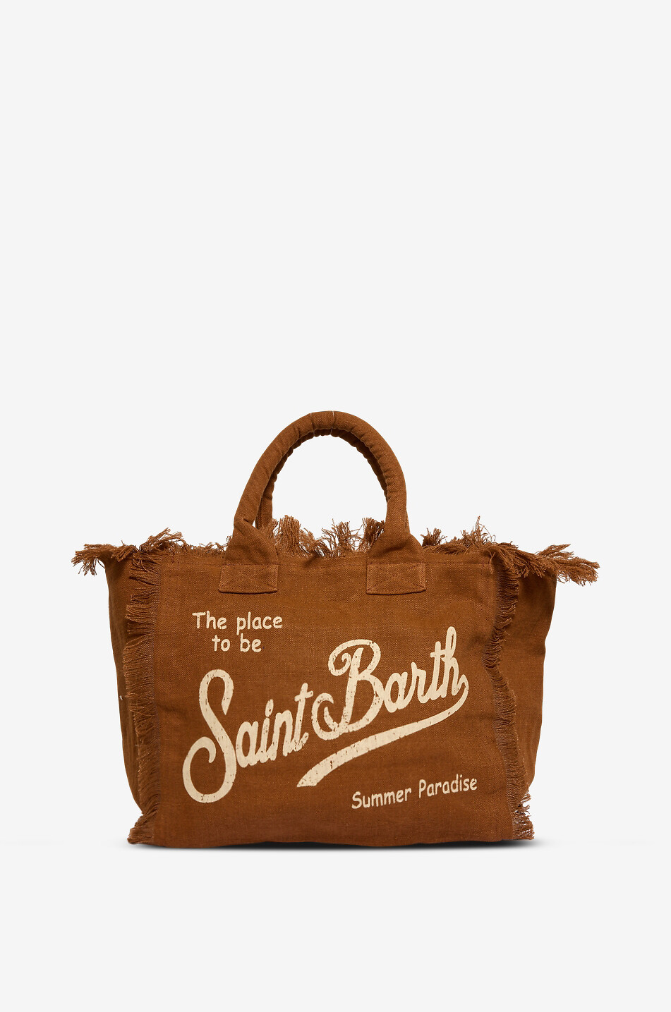 MC2 SAINT BARTH Vanity linen tote bag Women LIGHT BROWN 1