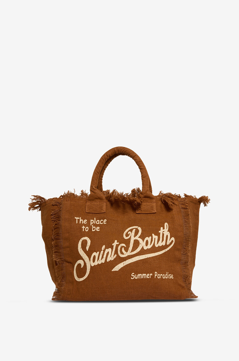 MC2 SAINT BARTH Vanity linen tote bag Women LIGHT BROWN 3