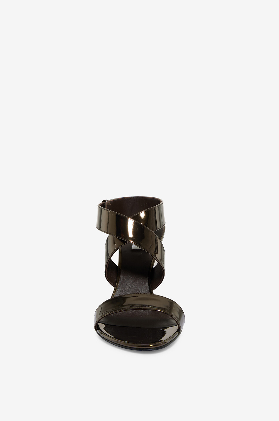 ALAÏA Sandales à talons hauts en cuir métallisé Cone Femme MARRON 2