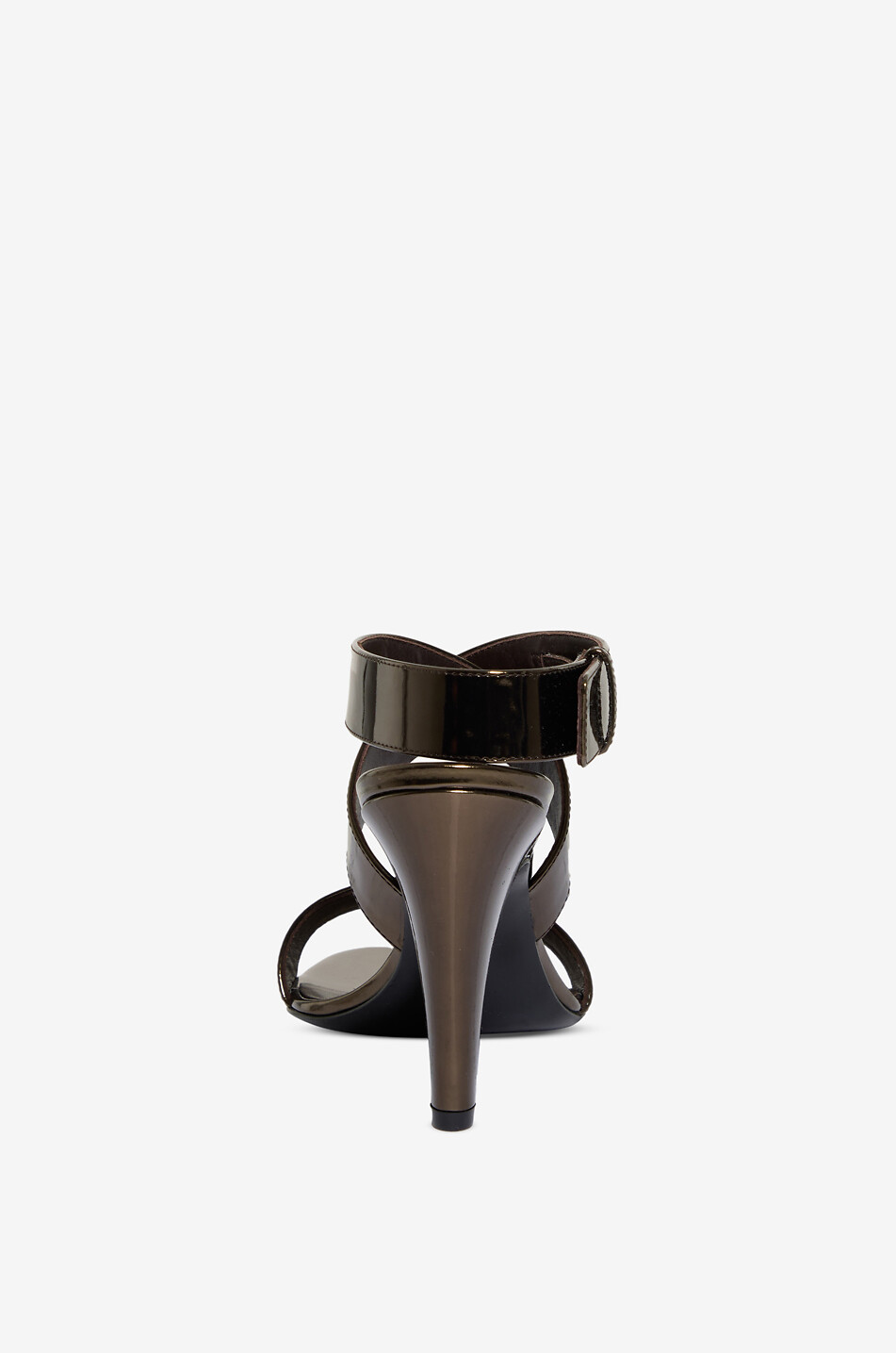ALAÏA Sandales à talons hauts en cuir métallisé Cone Femme MARRON 4