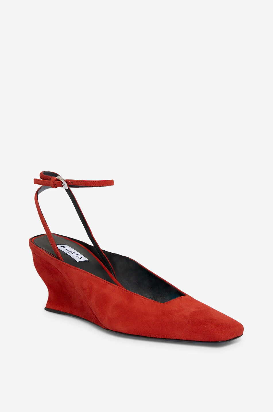 Wave suede wedge court shoes