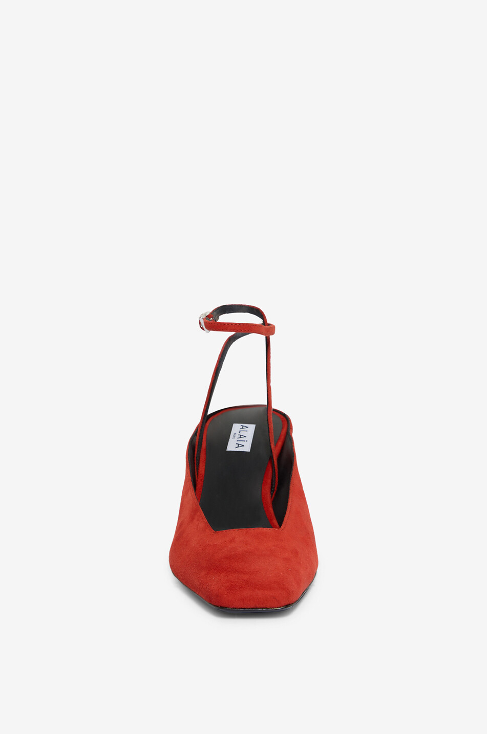 ALAÏA Wave suede wedge court shoes Women RED 2
