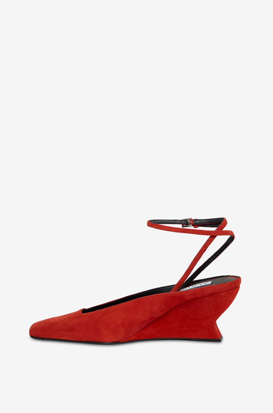 ALAÏA Wave suede wedge court shoes Women RED 3