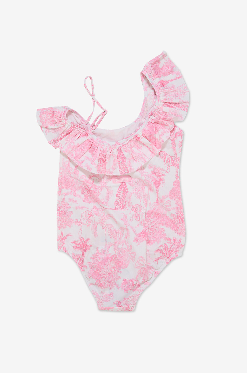 MC2 SAINT BARTH Asymmetrischer Mädchen-Badeanzug aus bedrucktem Lycra Carin Mädchen WEISS 2