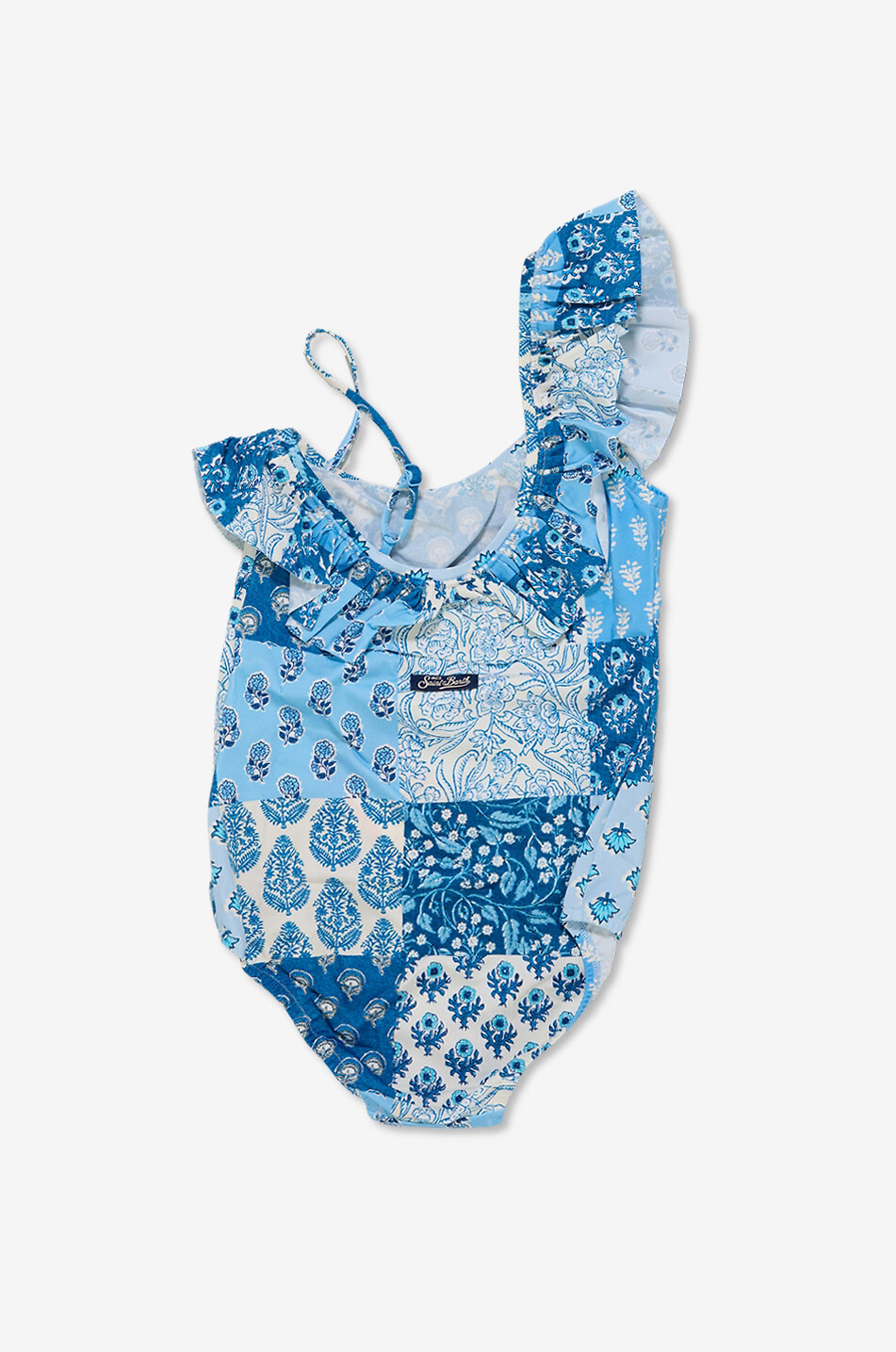 MC2 SAINT BARTH Asymmetrischer Mädchen-Badeanzug aus bedrucktem Lycra Carin Mädchen BLAU 2