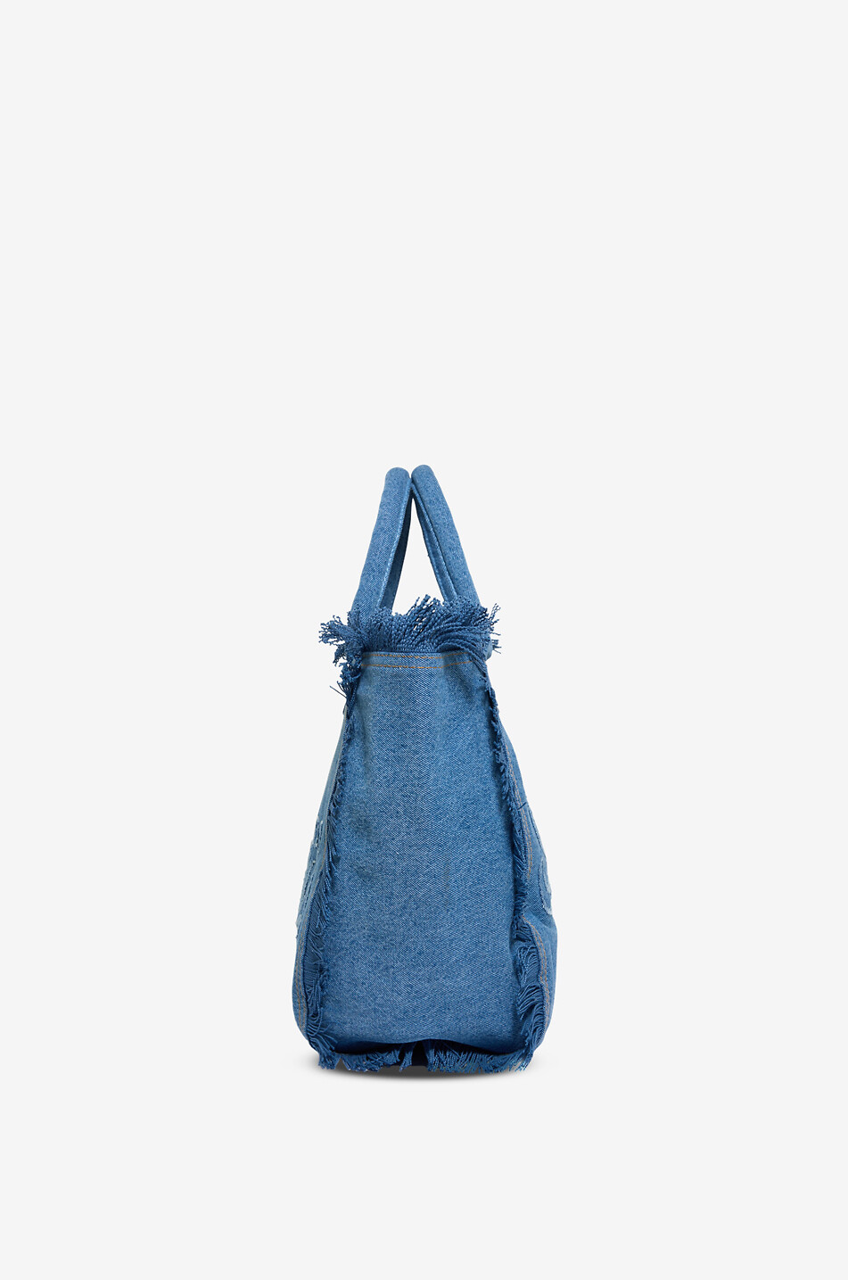 MC2 SAINT BARTH Fringed denim cotton tote bag Women BLUE 4