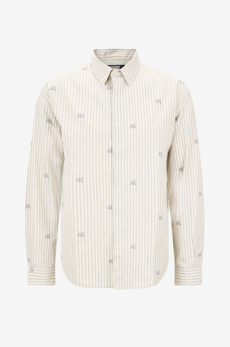 La Chemise Simon striped cotton jacquard straight shirt