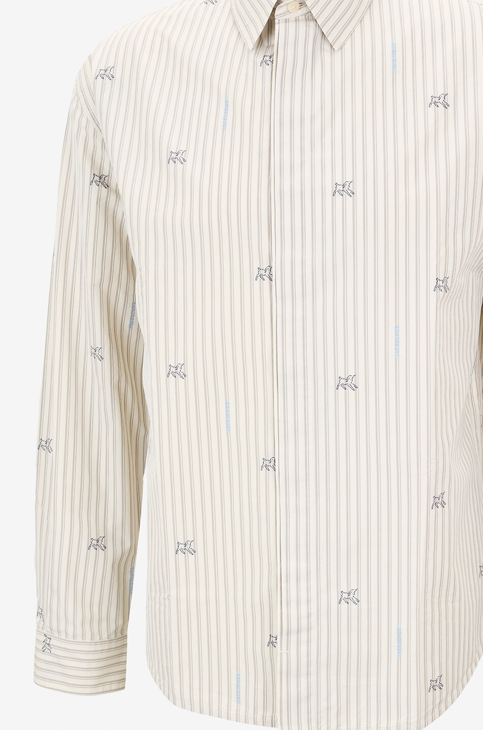 JACQUEMUS La Chemise Simon striped cotton jacquard straight shirt Men BEIGE 3