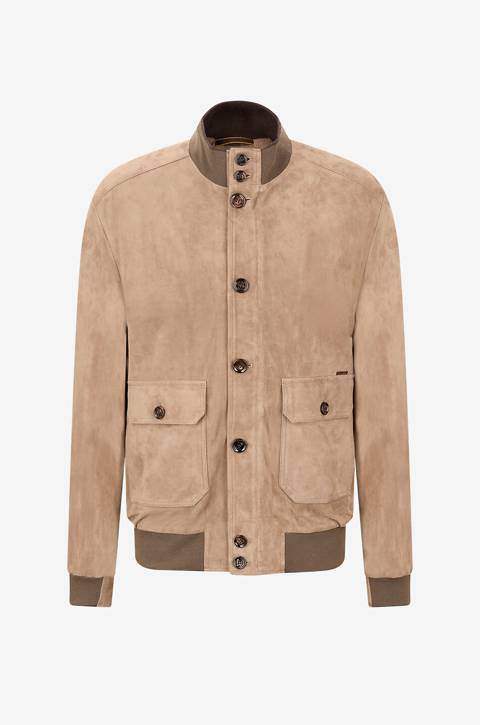 MOORER Blouson à col montant en cuir de mouton Carlos Homme MARRON 1